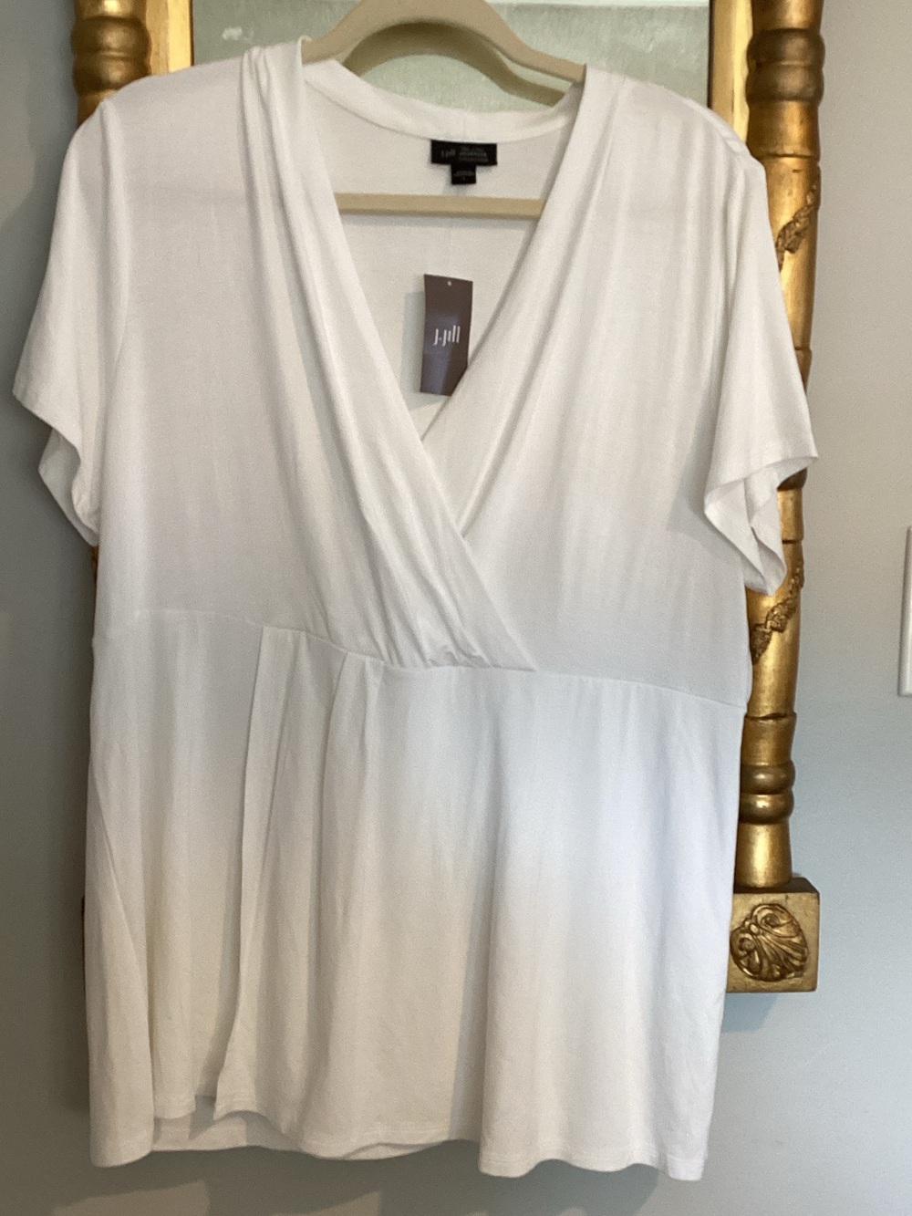 J. Jill White V-Neck Wrap-Front Tunic